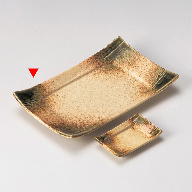 山万 28607-550 伊賀織部7.5寸長角四方皿 1個（ご注文単位1個）【直送品】