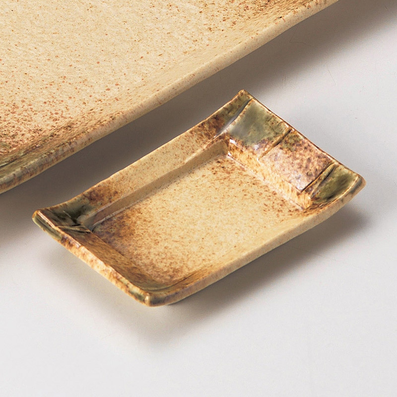 山万 28608-550 伊賀織部長角四方小皿 1個（ご注文単位1個）【直送品】