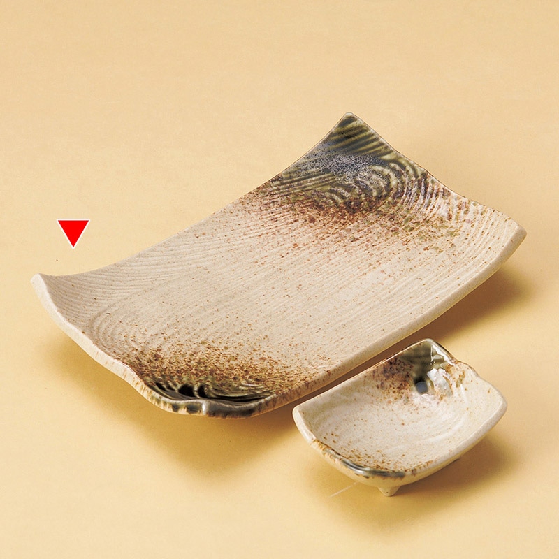 山万 28617-550 伊賀織部流水型8.0長角皿 1個（ご注文単位1個）【直送品】