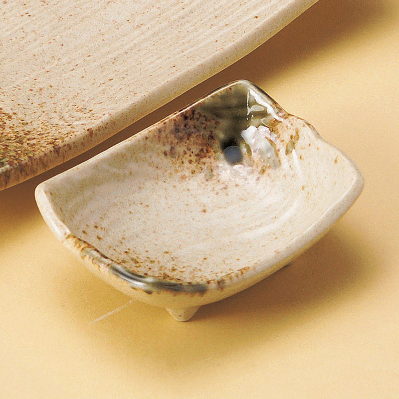 山万 28618-550 伊賀織部流水型長角小皿 1個（ご注文単位1個）【直送品】