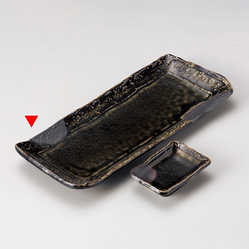 山万 28635-190 織部いぶし流し焼物皿 1個（ご注文単位1個）【直送品】