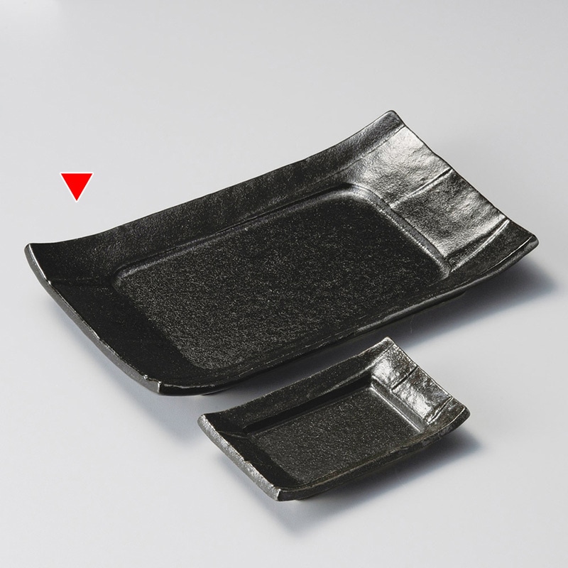 山万 28609-550 瀬戸黒7.5寸長角四方皿 1個（ご注文単位1個）【直送品】