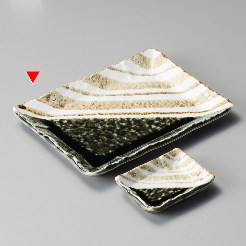 山万 28710-550 織部ストライプ7.0長角皿 1個（ご注文単位1個）【直送品】