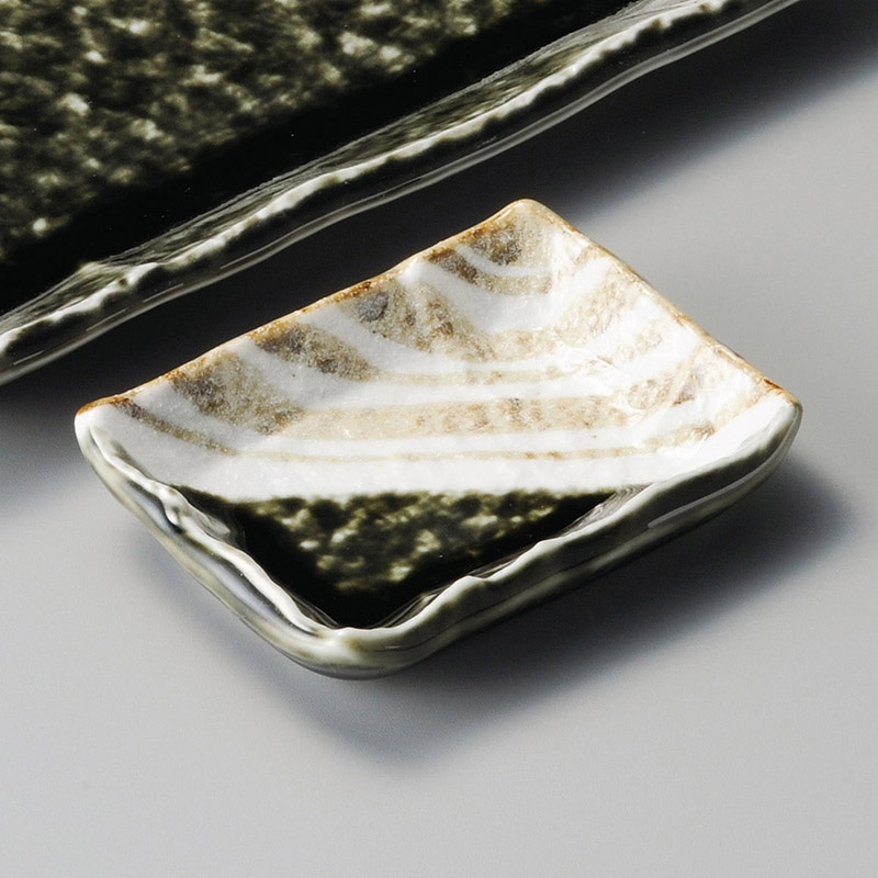 山万 28711-550 織部ストライプ長角千代久 1個（ご注文単位1個）【直送品】