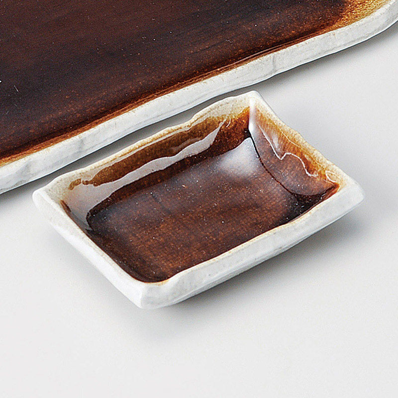 山万 28634-550 ブラウン長角小皿 1個（ご注文単位1個）【直送品】