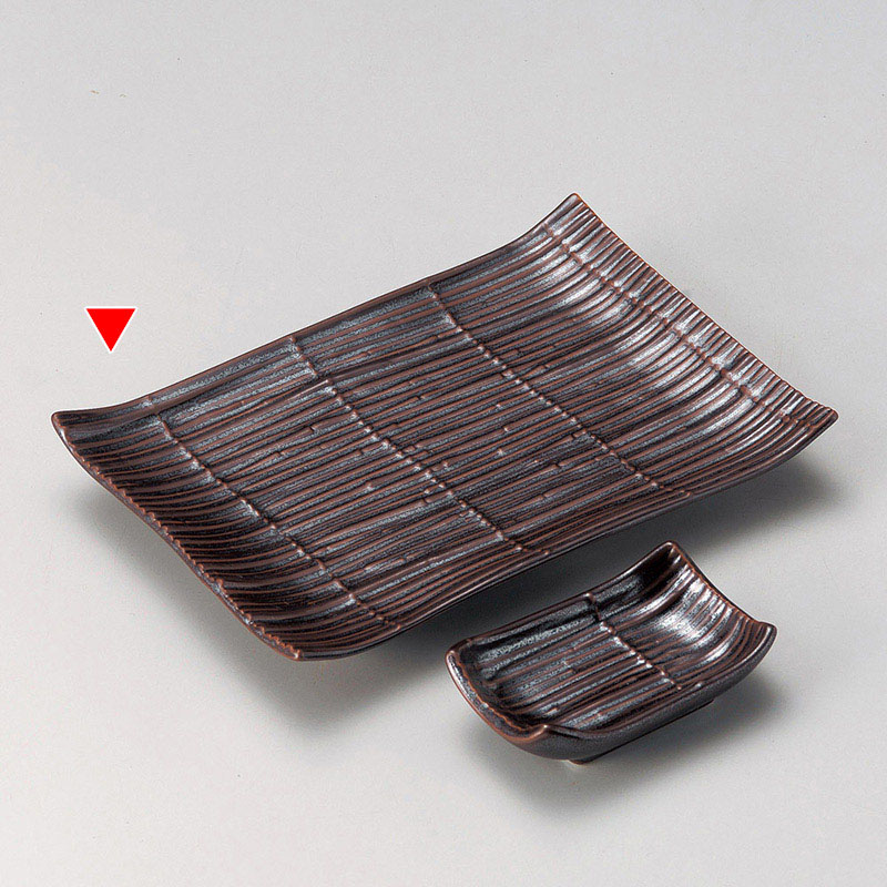 山万 28724-550 スダレ鉄砂長角皿 1個（ご注文単位1個）【直送品】