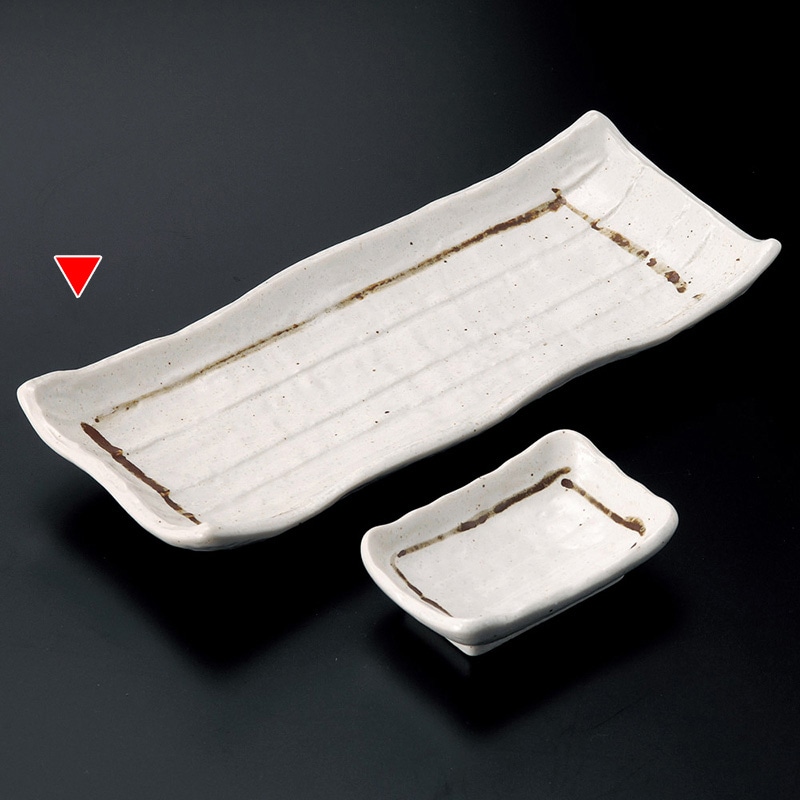 山万 28716-190 粉引ライン長角皿 1個（ご注文単位1個）【直送品】