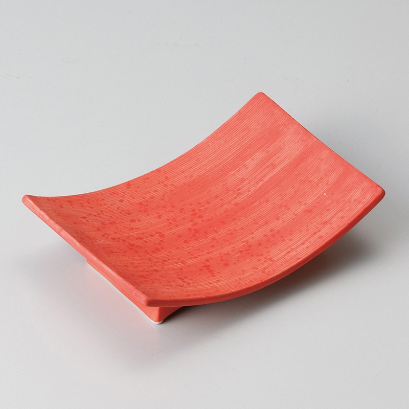 山万 28801-250 ローズ赤弓型皿 1個（ご注文単位1個）【直送品】