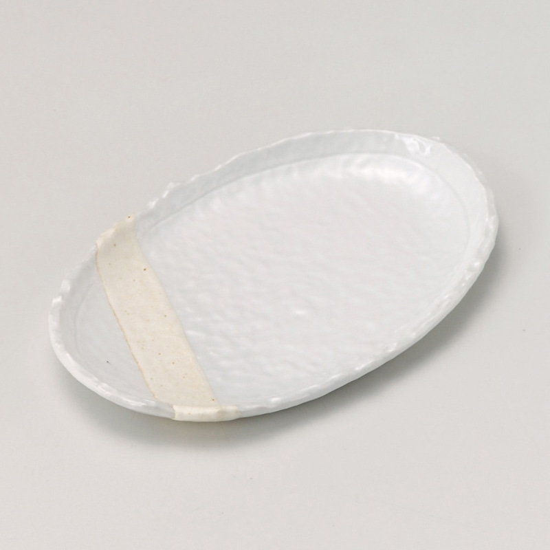 山万 28818-550 粉引塗分小判皿 1個（ご注文単位1個）【直送品】