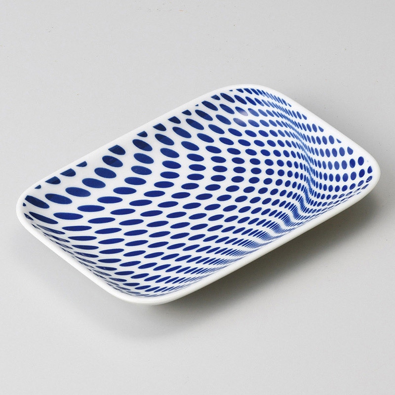 山万 28813-730 ドット長角皿(有田焼) 1個（ご注文単位1個）【直送品】