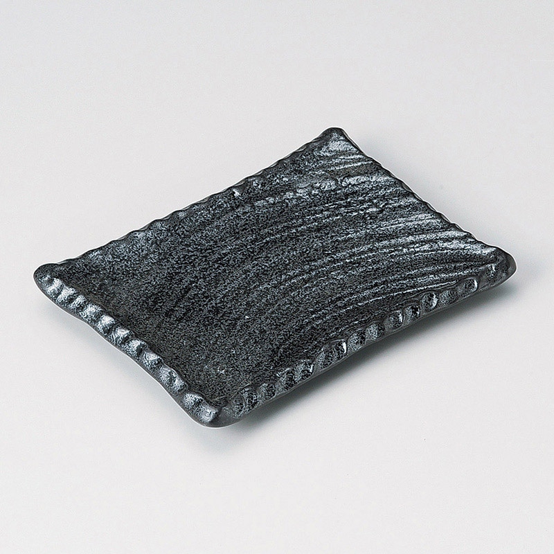 山万 28908-190 黒御影角皿17.5cm 1個（ご注文単位1個）【直送品】