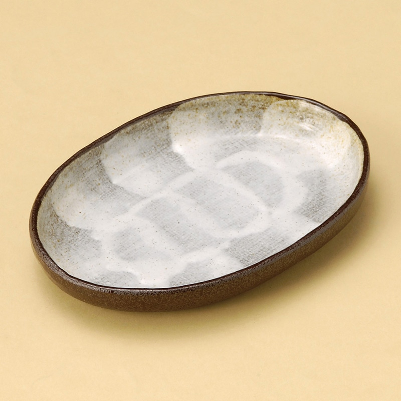 山万 28913-570 備前志野6.0小判皿 1個（ご注文単位1個）【直送品】