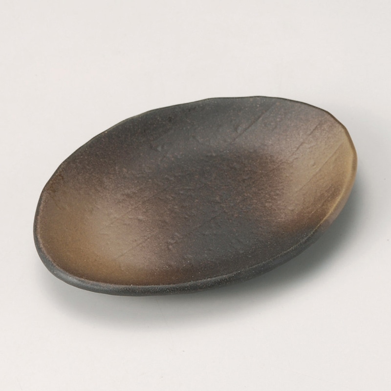 山万 29111-310 黒伊賀楕円銘々皿 1個（ご注文単位1個）【直送品】
