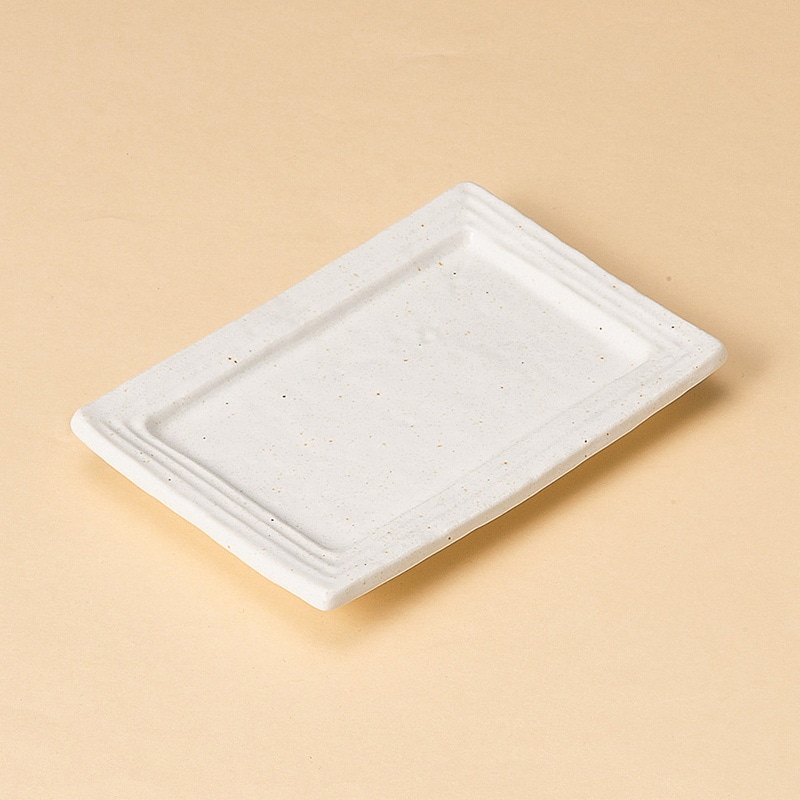 山万 29204-250 白マット水晶リム型銘々皿 1個（ご注文単位1個）【直送品】