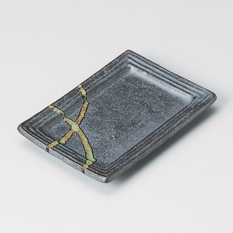 山万 29205-250 黒織部リム型銘々皿 1個（ご注文単位1個）【直送品】