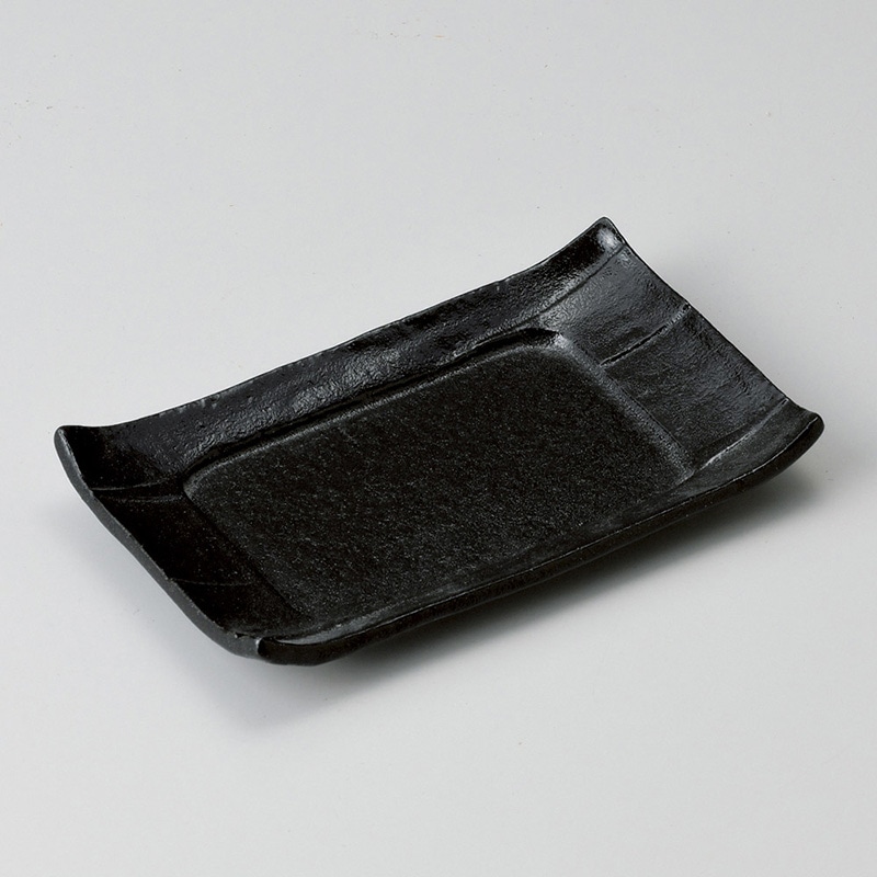 山万 29021-550 瀬戸黒5.5寸長角四方皿 1個（ご注文単位1個）【直送品】