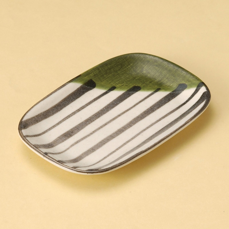 山万 29222-570 織部十草6寸小判皿 1個（ご注文単位1個）【直送品】