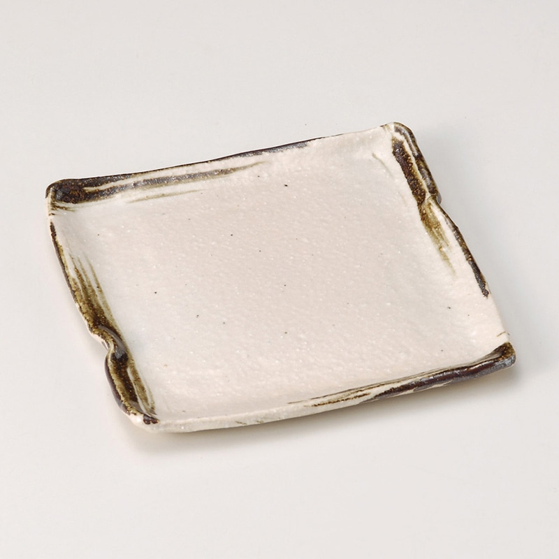 山万 29401-660 鉄刷毛目6.0正角皿(信楽焼) 1個（ご注文単位1個）【直送品】