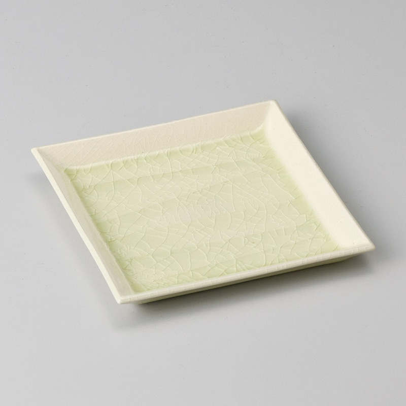 山万 29332-570 削ぎベージュ角皿(中) 1個（ご注文単位1個）【直送品】