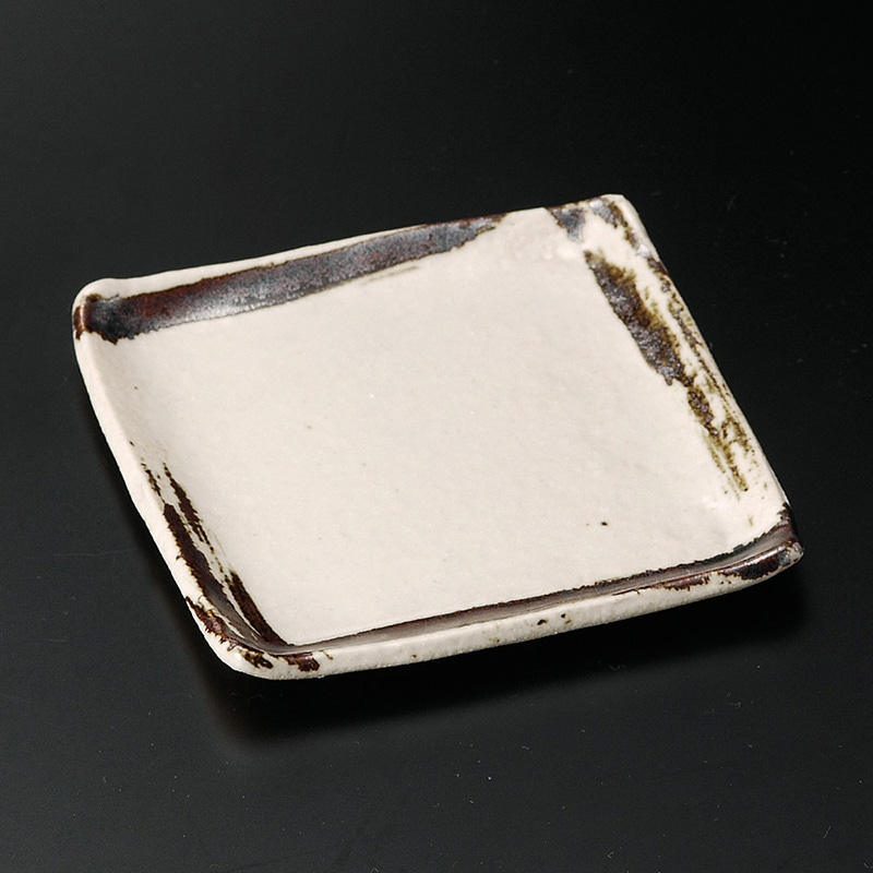 山万 29412-660 鉄刷毛目5.0正角皿(信楽焼) 1個（ご注文単位1個）【直送品】