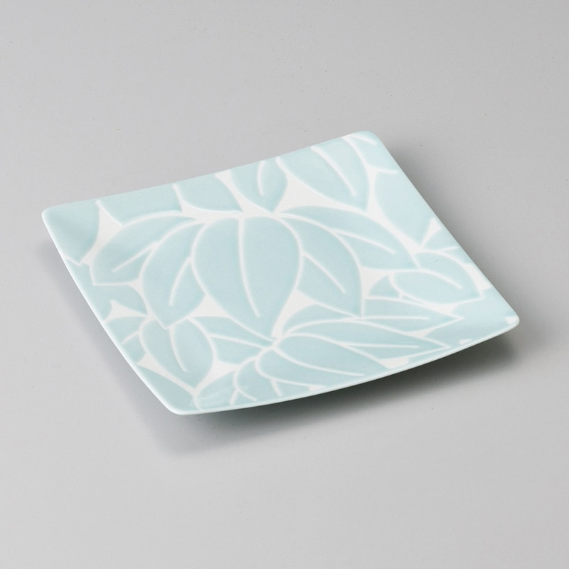 山万 29409-730 はふり取皿(竹・青(波佐見焼 1個（ご注文単位1個）【直送品】