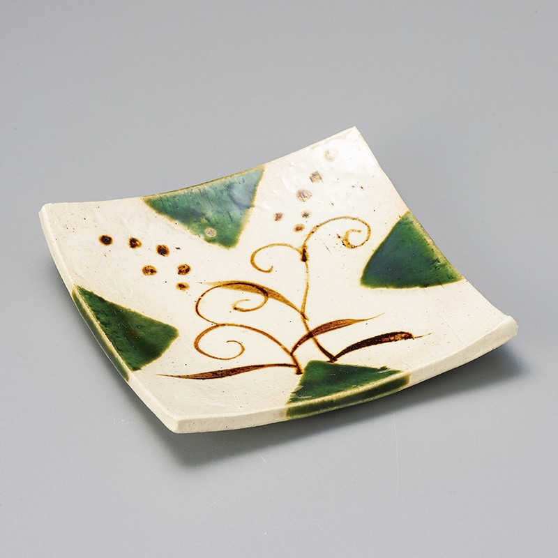 山万 29402-140 織部稲穂銘々皿 1個（ご注文単位1個）【直送品】