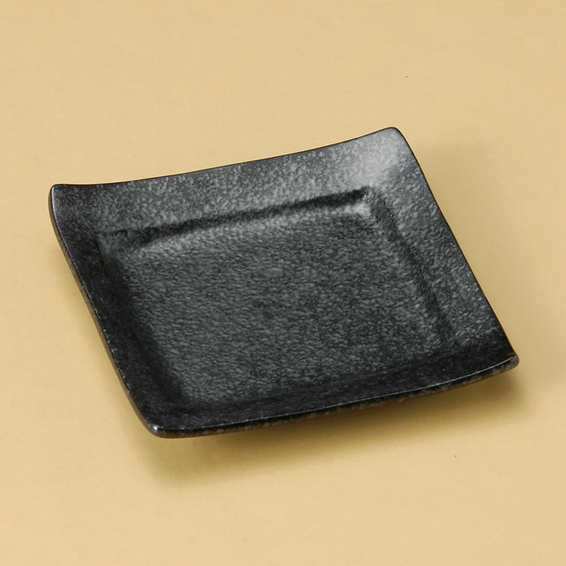 山万 29406-190 銀黒角銘々皿 1個（ご注文単位1個）【直送品】