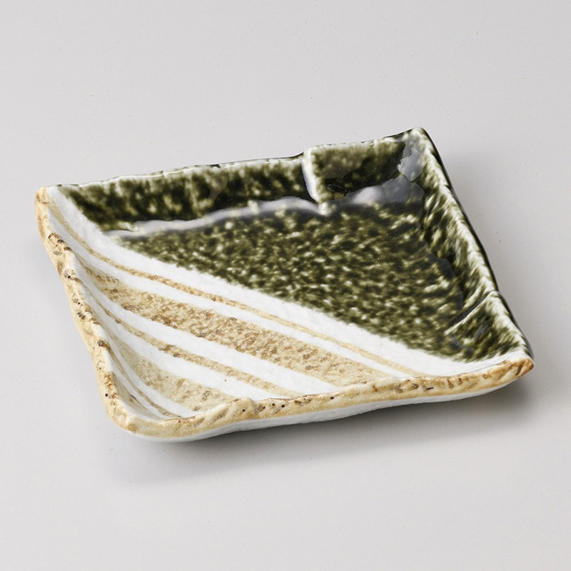 山万 29427-550 織部ストライプ5.0正角皿 1個（ご注文単位1個）【直送品】