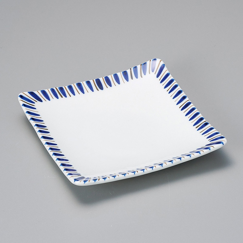 山万 29418-550 二色十草正角銘々皿 1個（ご注文単位1個）【直送品】