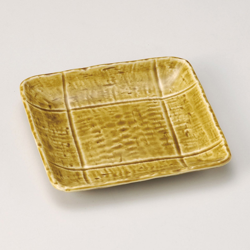 山万 29424-570 黄瀬戸正角皿 1個（ご注文単位1個）【直送品】