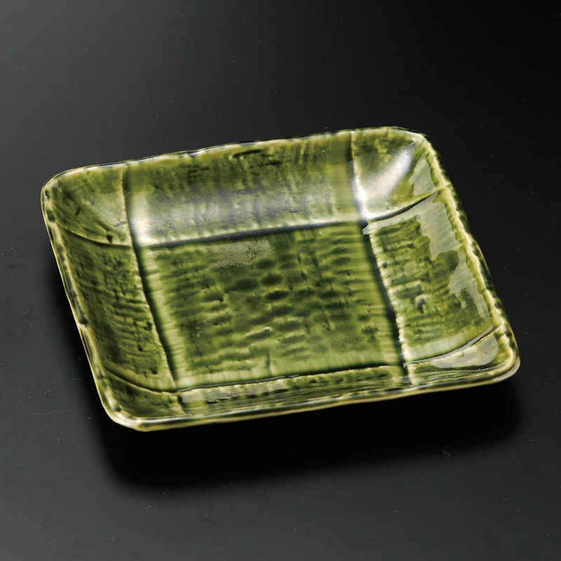 山万 29423-570 織部削ぎ格子正角皿 1個（ご注文単位1個）【直送品】