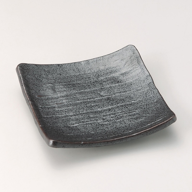 山万 29421-230 黒四足5.5角皿 1個（ご注文単位1個）【直送品】