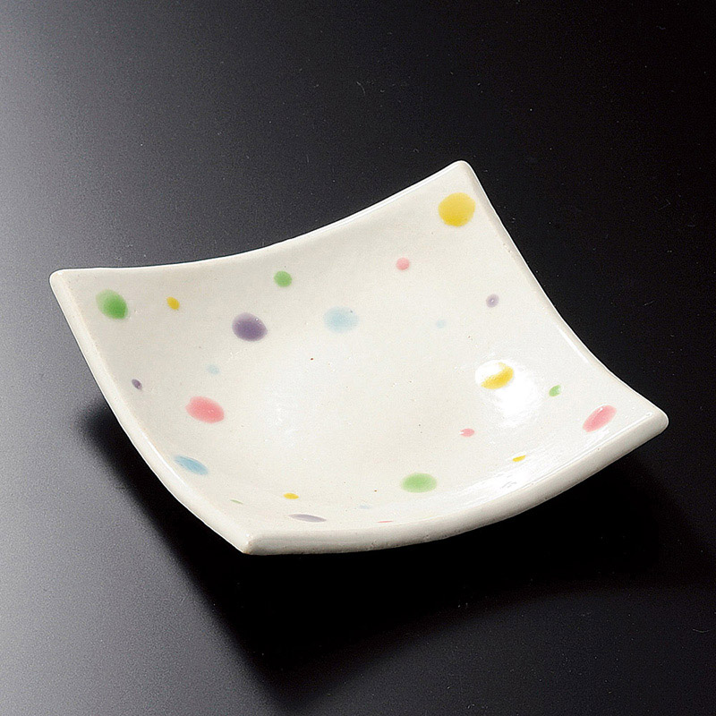 山万 29422-510 色彩ドット角皿 小 1個（ご注文単位1個）【直送品】