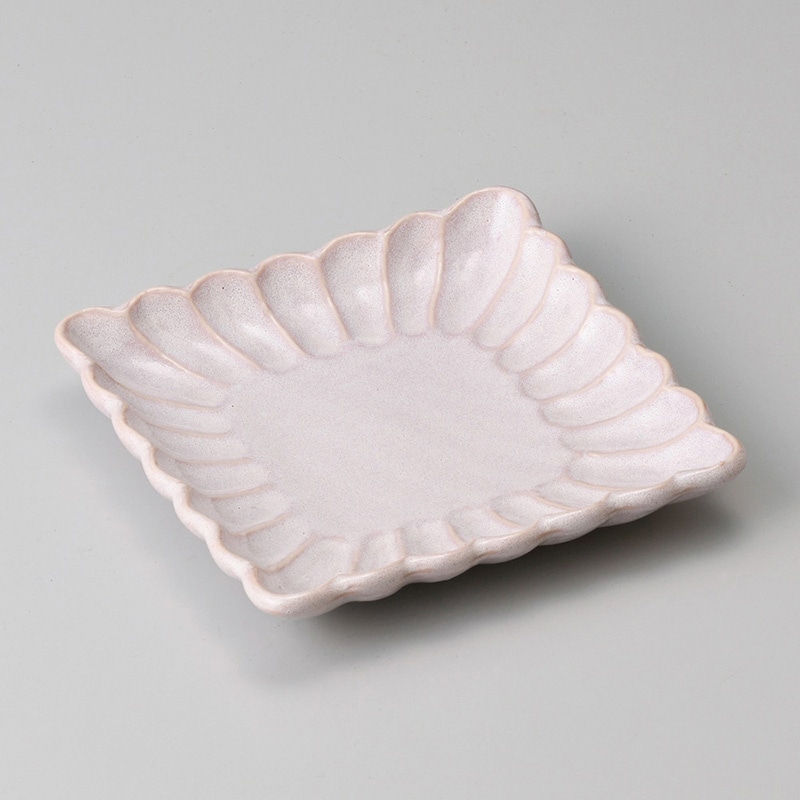 山万 29529-310 ピンクうのふ菊華角取皿 1個（ご注文単位1個）【直送品】