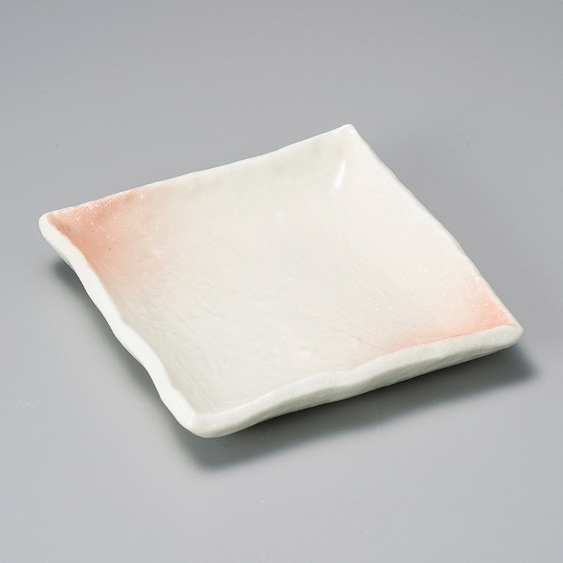 山万 29613-230 ピンク吹くしめ角取皿 1個（ご注文単位1個）【直送品】