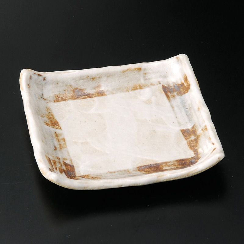 山万 29505-580 志野タタキ4.0角皿 1個（ご注文単位1個）【直送品】