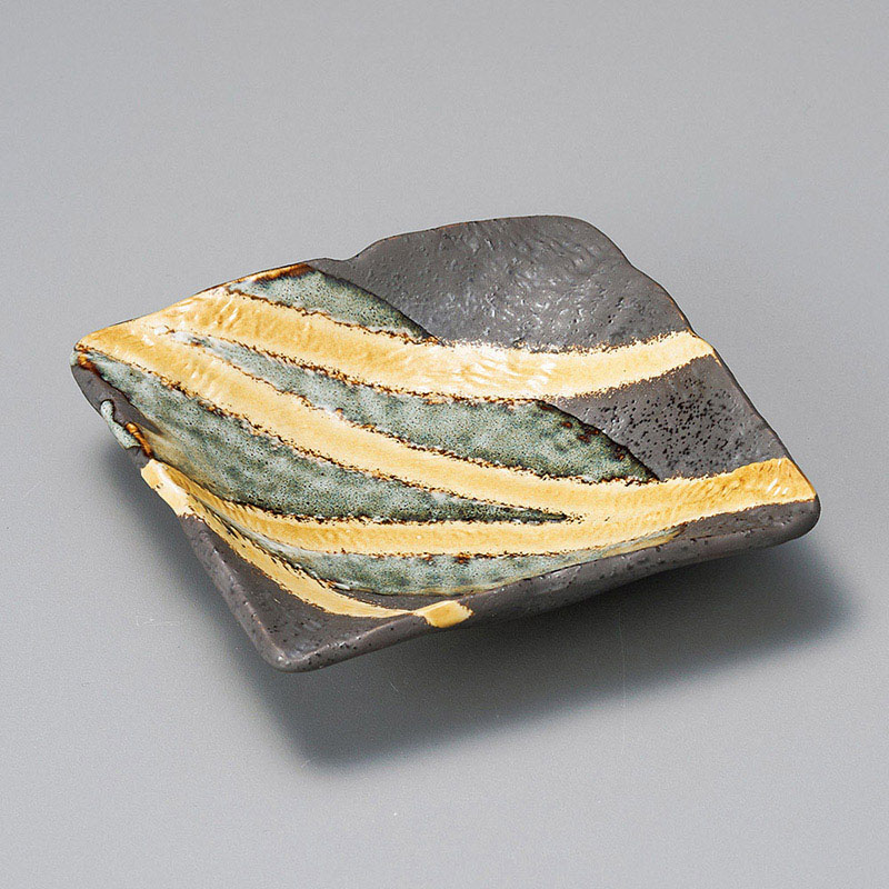 山万 29605-100 乱線白流し縄文小皿 1個（ご注文単位1個）【直送品】