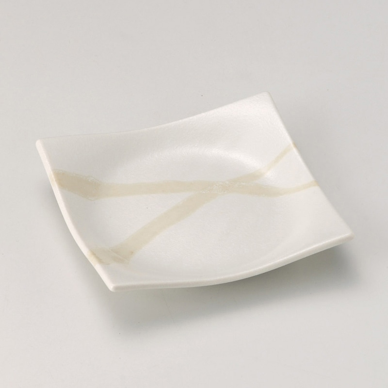 山万 29630-570 白湧水4.5正角皿 1個（ご注文単位1個）【直送品】