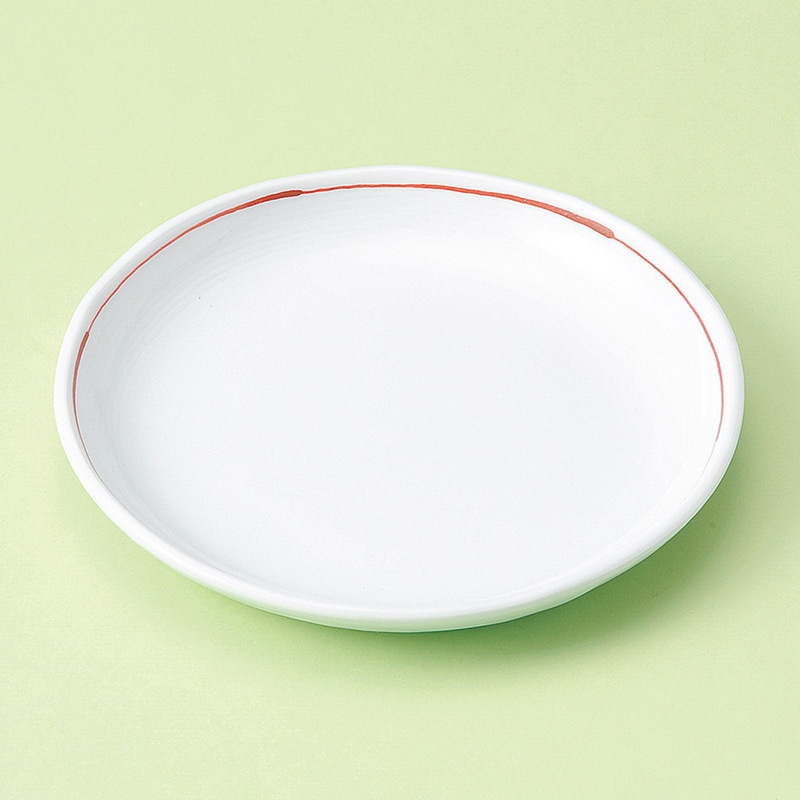 山万 29713-580 赤ライン5.0丸皿 1個（ご注文単位1個）【直送品】