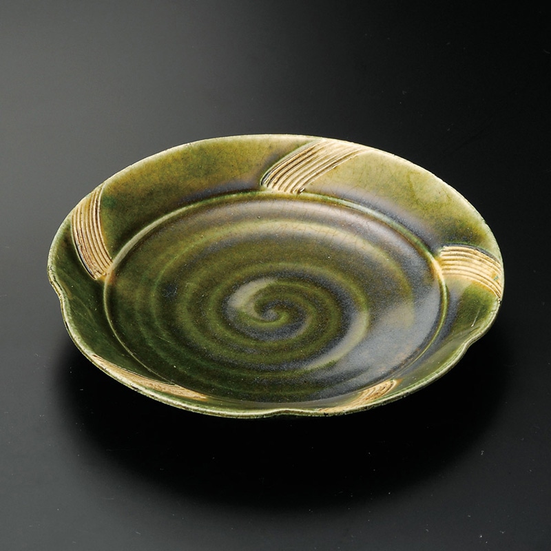 山万 29822-100 織部十草和皿 1個(ご注文単位1個)【直送品】