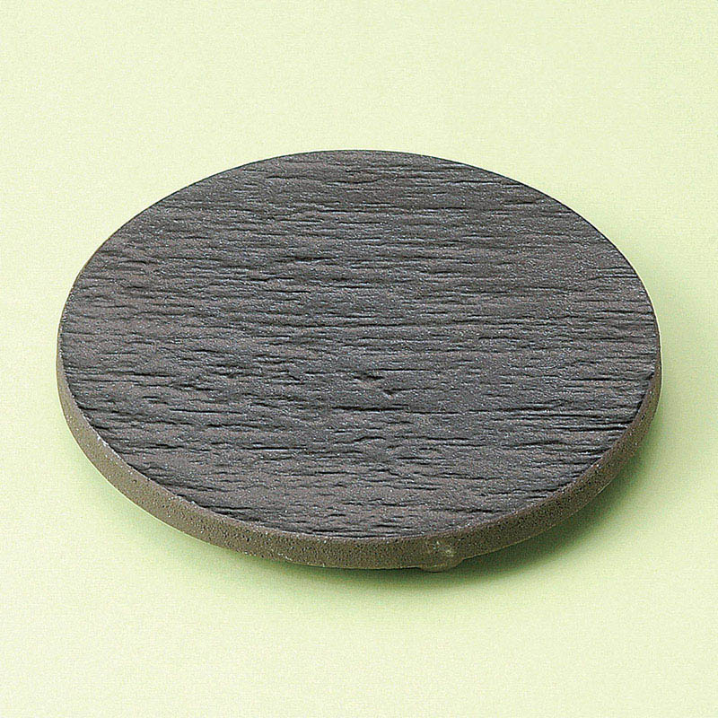 山万 29722-460 黒陶石目三つ足丸皿(小) 1個(ご注文単位1個)【直送品】