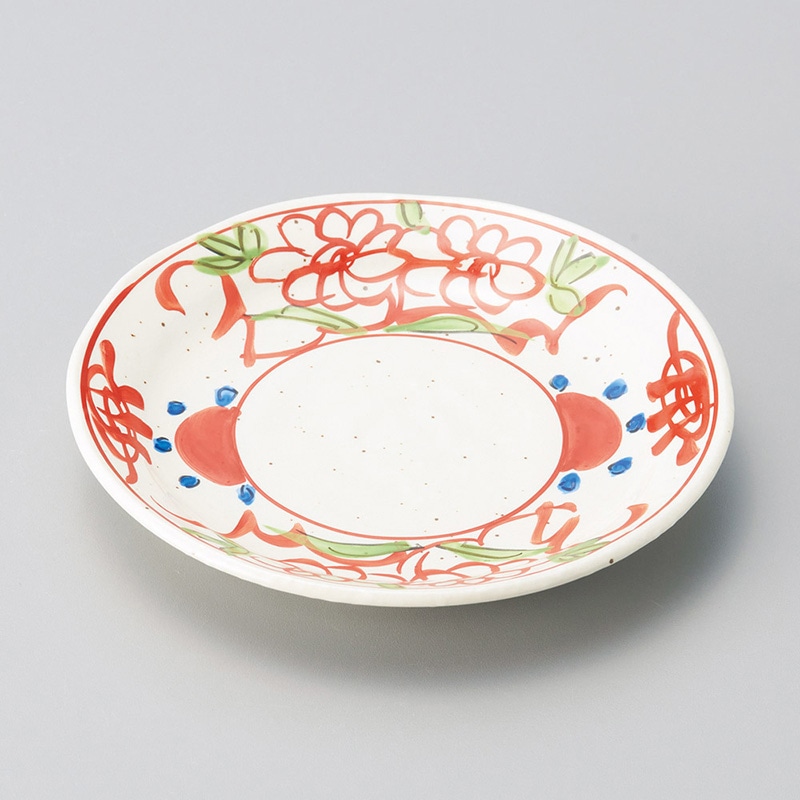 山万 30202-290 粉引釉古赤絵4.0皿 1個(ご注文単位1個)【直送品】
