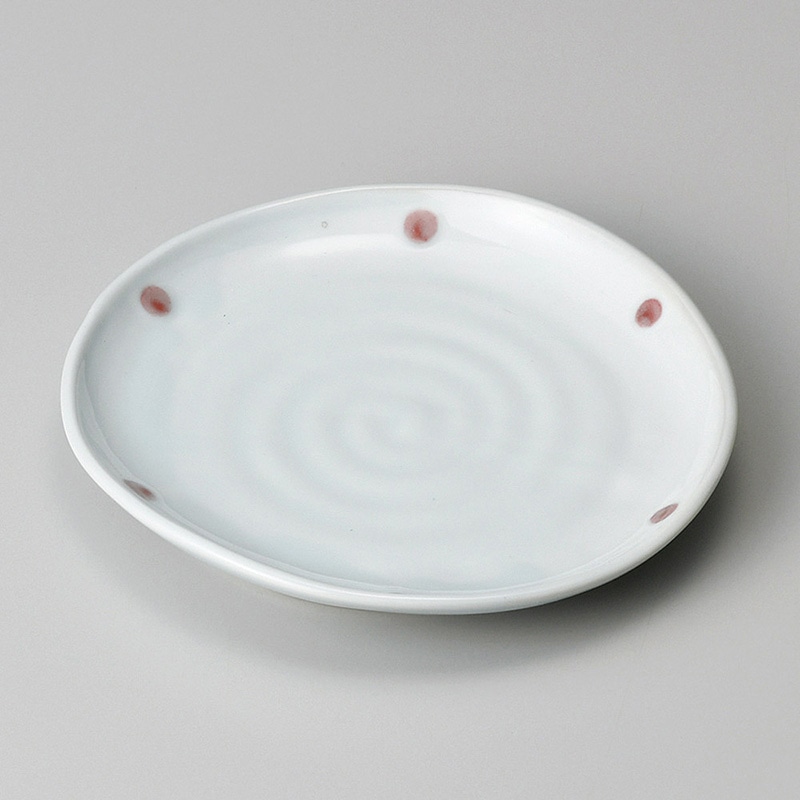 山万 29909-550 青磁紅玉たわみ5.0皿 1個(ご注文単位1個)【直送品】