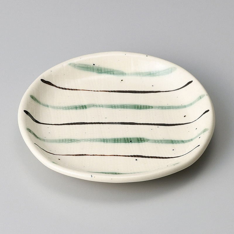 山万 30022-550 二色ストライプフルーツ皿 1個(ご注文単位1個)【直送品】