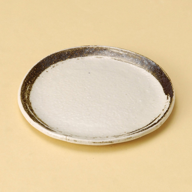 山万 29922-660 鉄刷毛目5.0丸皿(信楽焼) 1個(ご注文単位1個)【直送品】