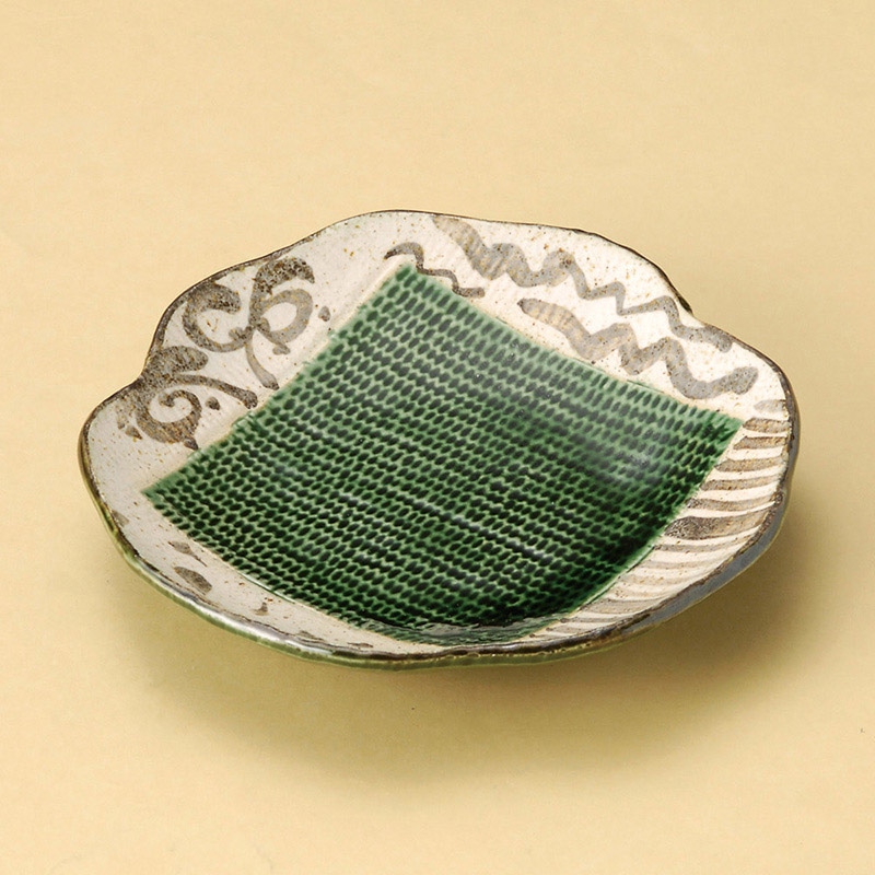 山万 30007-100 織部トチリ枡入り48皿 1個（ご注文単位1個）【直送品】