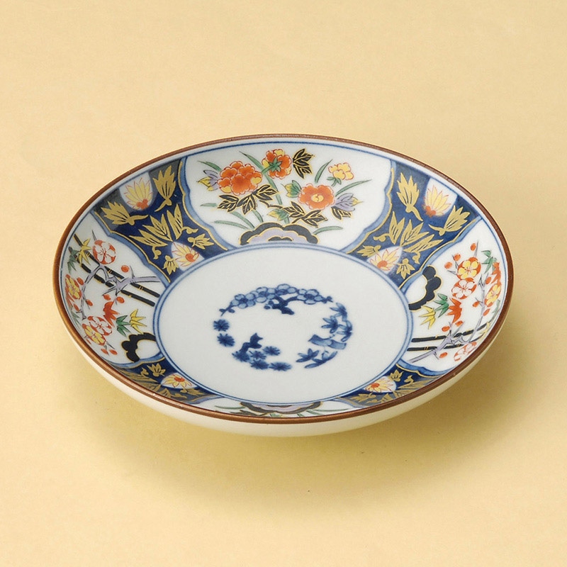 山万 30002-730 染錦紋様取皿(有田焼) 1個（ご注文単位1個）【直送品】