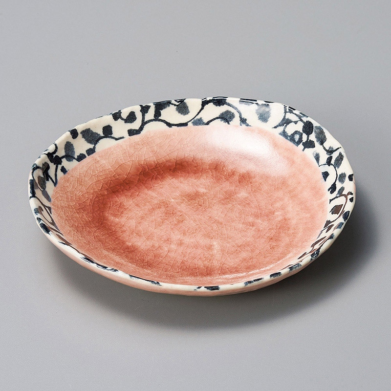 山万 30013-510 唐草ピンク銘々皿 1個（ご注文単位1個）【直送品】