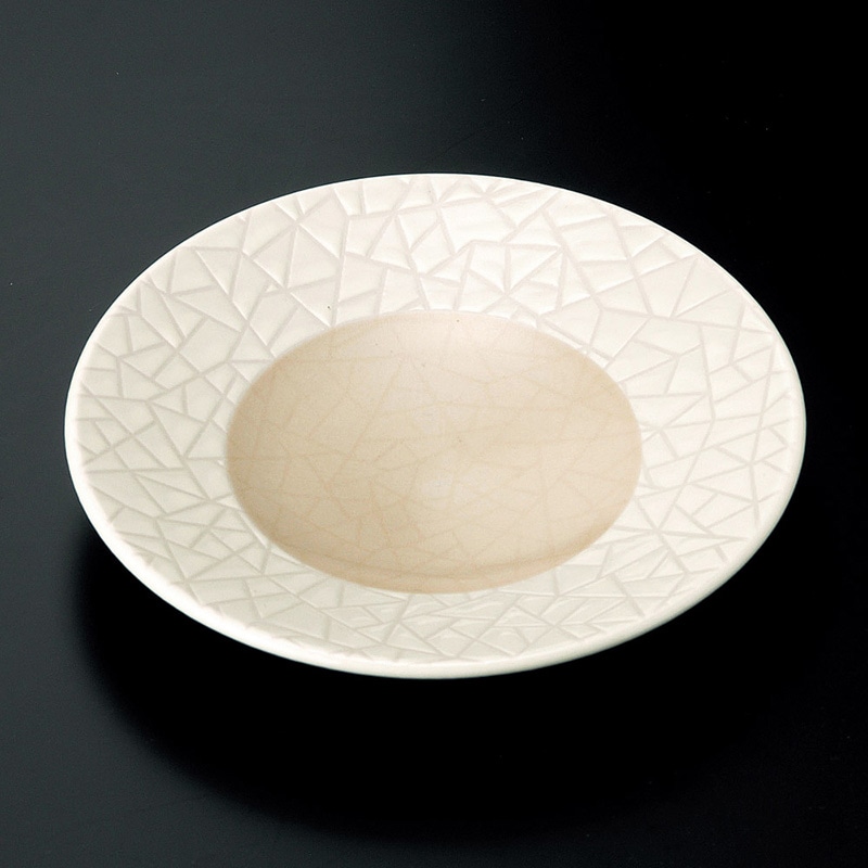 山万 30120-310 クリームMONO輪二重6.5皿 1個（ご注文単位1個）【直送品】