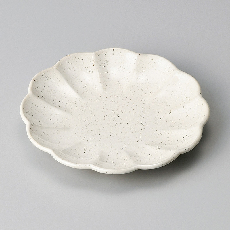 山万 30214-310 白うのふ菊型取皿(小) 1個（ご注文単位1個）【直送品】